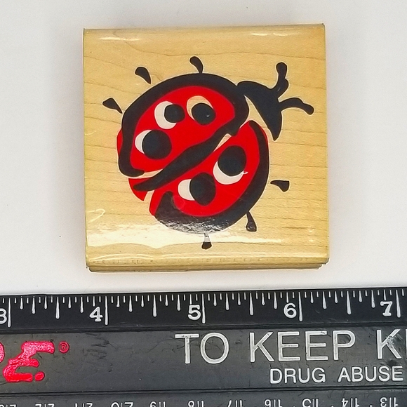 Posh Impressions by All Night Media Layered "Ladybug" Wooden Rubber Stamp - Picture 2 of 3